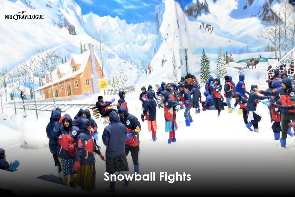 Snowball Fights in Snow park mysore
