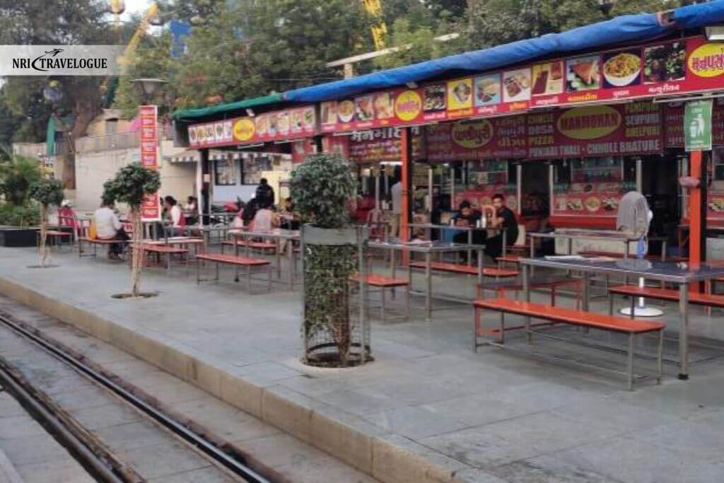 Food stalls with Gujarati snacks